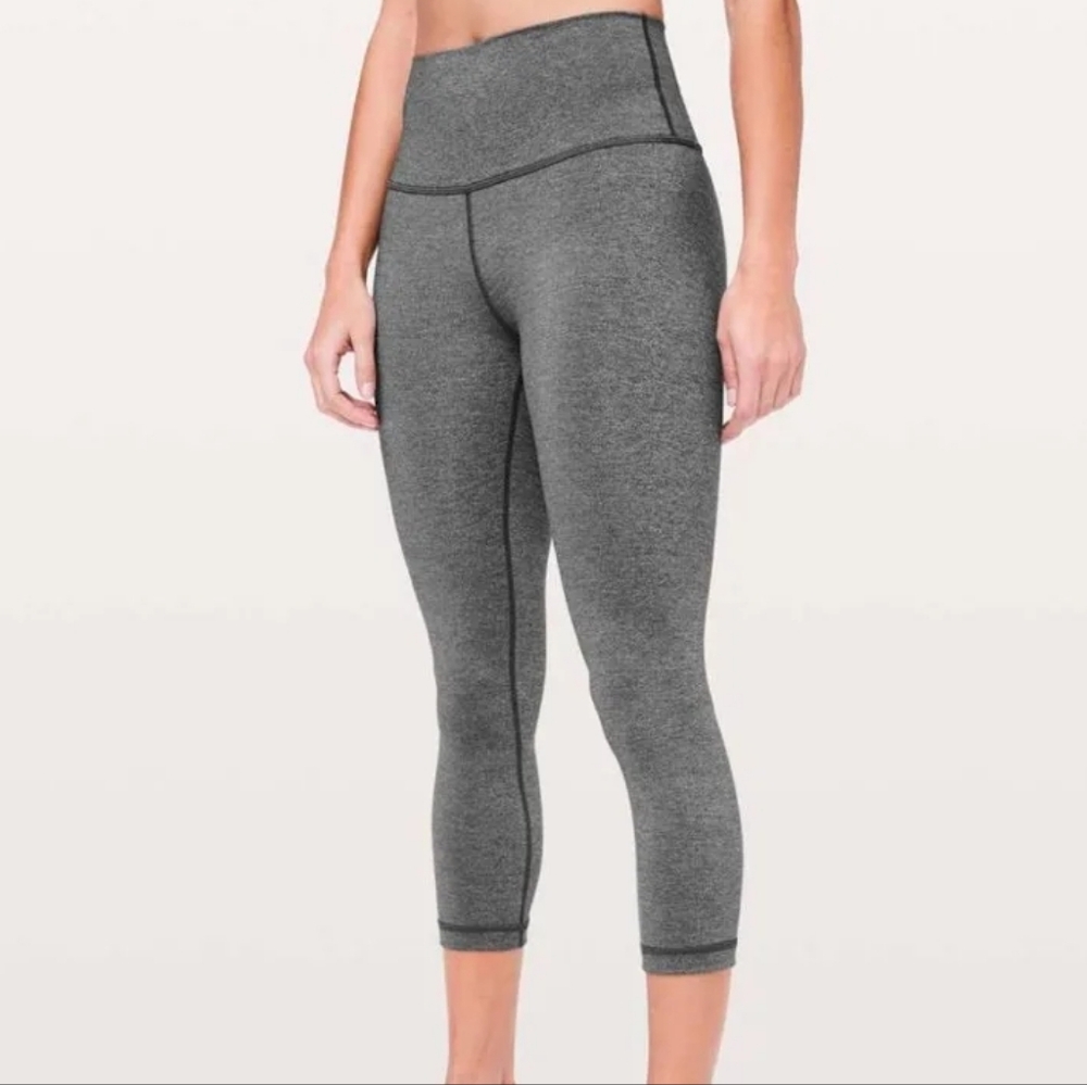Lululemon Wunder Under High-Rise Crop (21") Grey Leggings - Size 2